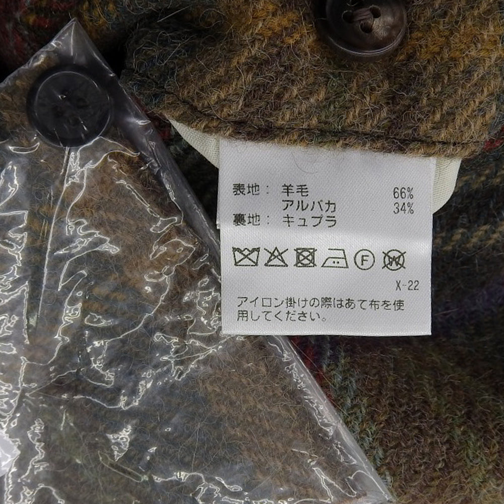Excellent condition Alpaca Wool Check Pants Bottoms Men's Red-based Multicolor Bottoms ― Men's