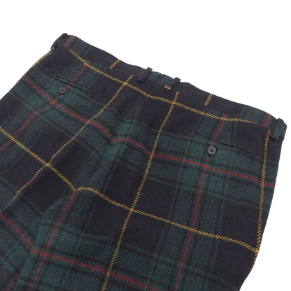 Excellent condition alpaca wool check pants, bottoms, men's, green x navy x red, bottoms - men's