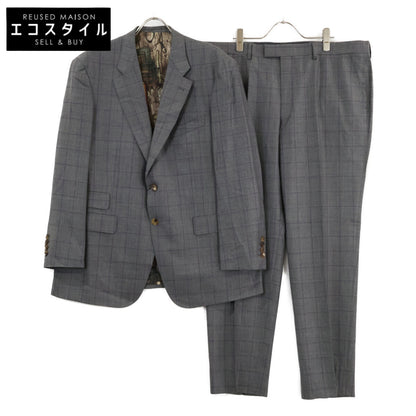 PaulSmith ポールスミス 【新品同様】チェック ウール 裏地総柄シルクプリント 2Bシングル 3P スーツ セットアップ