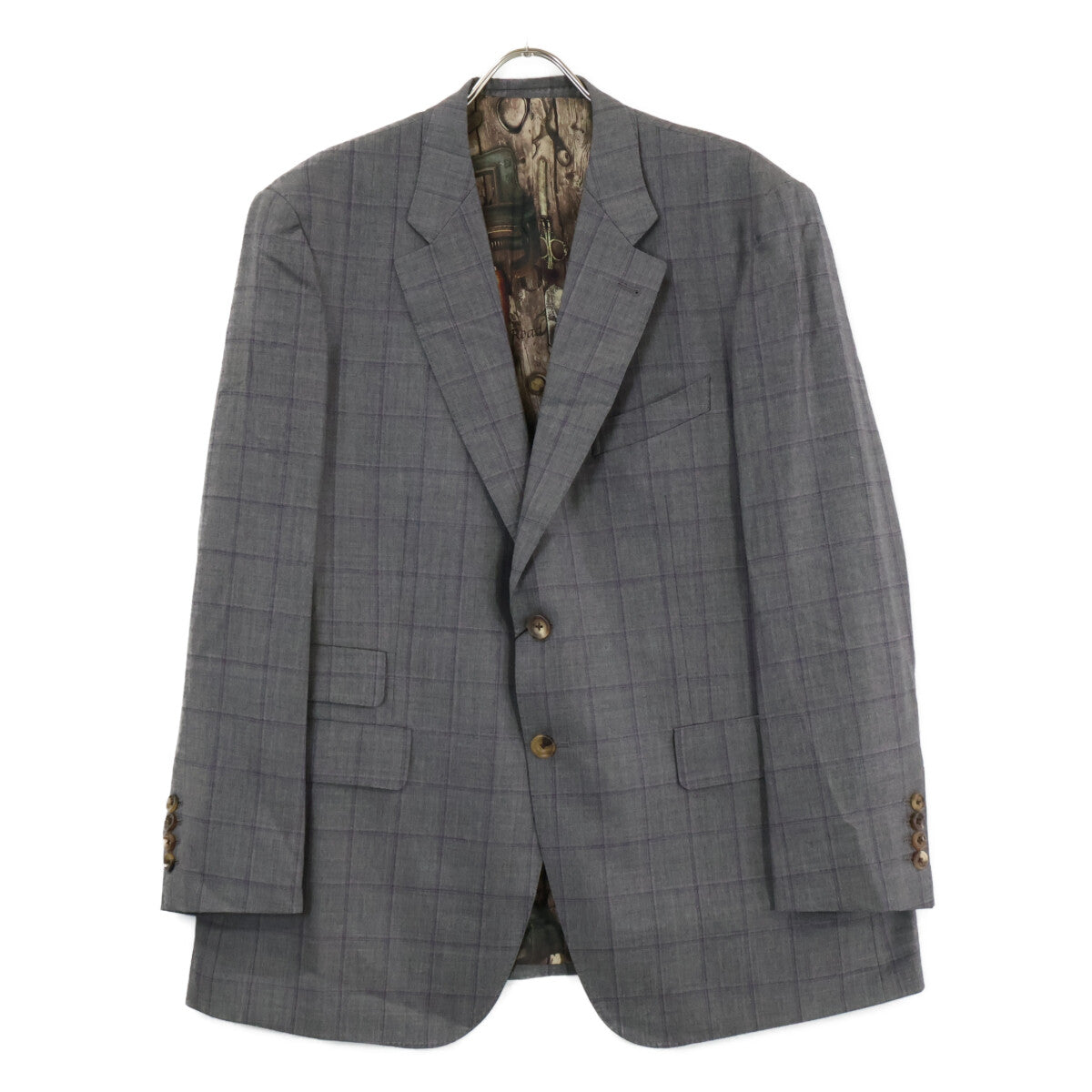 PaulSmith ポールスミス 【新品同様】チェック ウール 裏地総柄シルクプリント 2Bシングル 3P スーツ セットアップ