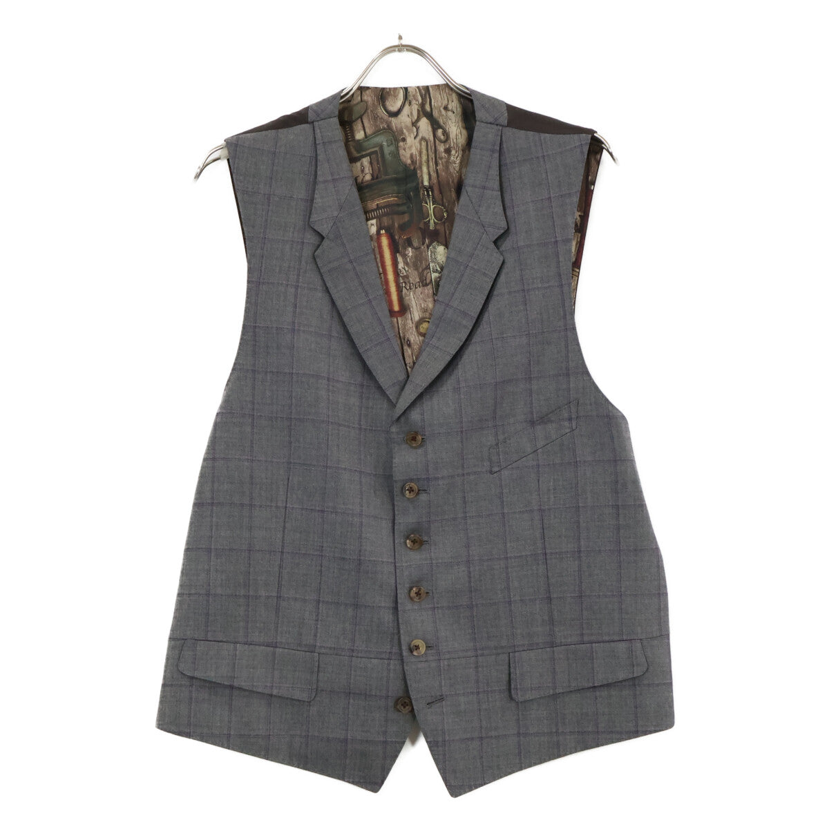 PaulSmith ポールスミス 【新品同様】チェック ウール 裏地総柄シルクプリント 2Bシングル 3P スーツ セットアップ