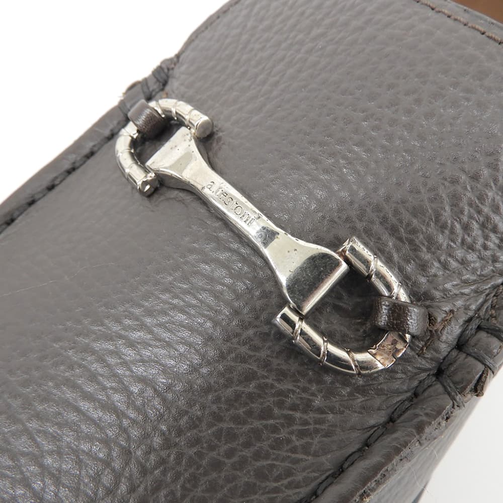 a.testoni New Condition Leather Gancini Loafers Shoes Men's Brown 7 1/2 M 80201 Shoes