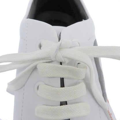 Excellent Condition Hand-drawn Logo & Snake Motif Leather Sneakers Shoes Men's White 42 50459338 Shoes 42 Men's