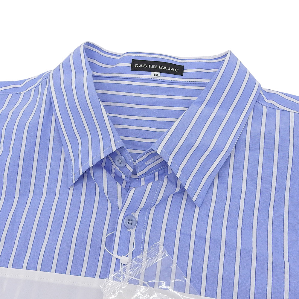 Like New Paneled Stripe Cotton Long Sleeve Shirt Top Men's Blue x White 7213125108 23SS Top 50 Men's