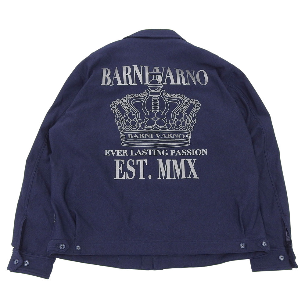 BARNI VARNO Excellent Condition Denim-Style Print Blouson Jacket Men's Navy LL 21AW BAW-KBS4164 Jacket