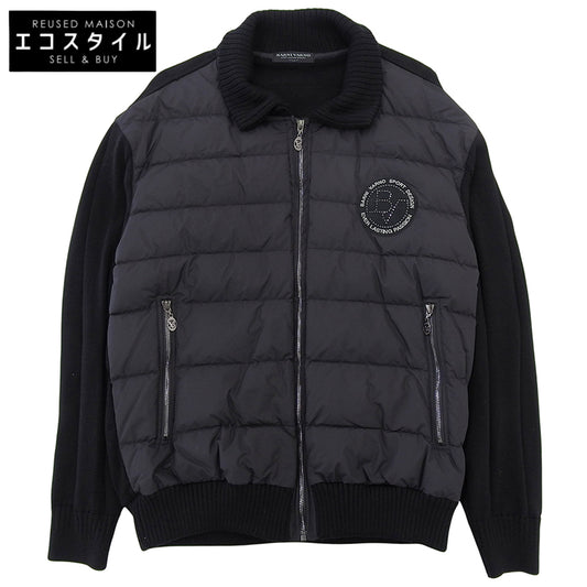 Like New Down Knit Blouson Jacket Men's Black LL BAW-LBS4558 Jacket LL Men's