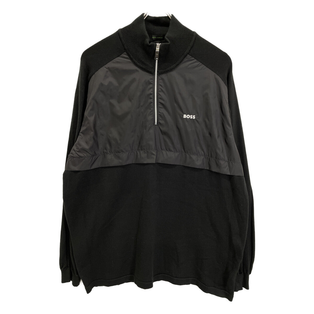 Black 50492590 Hybrid Zip-Neck Sweater Top XL Men's