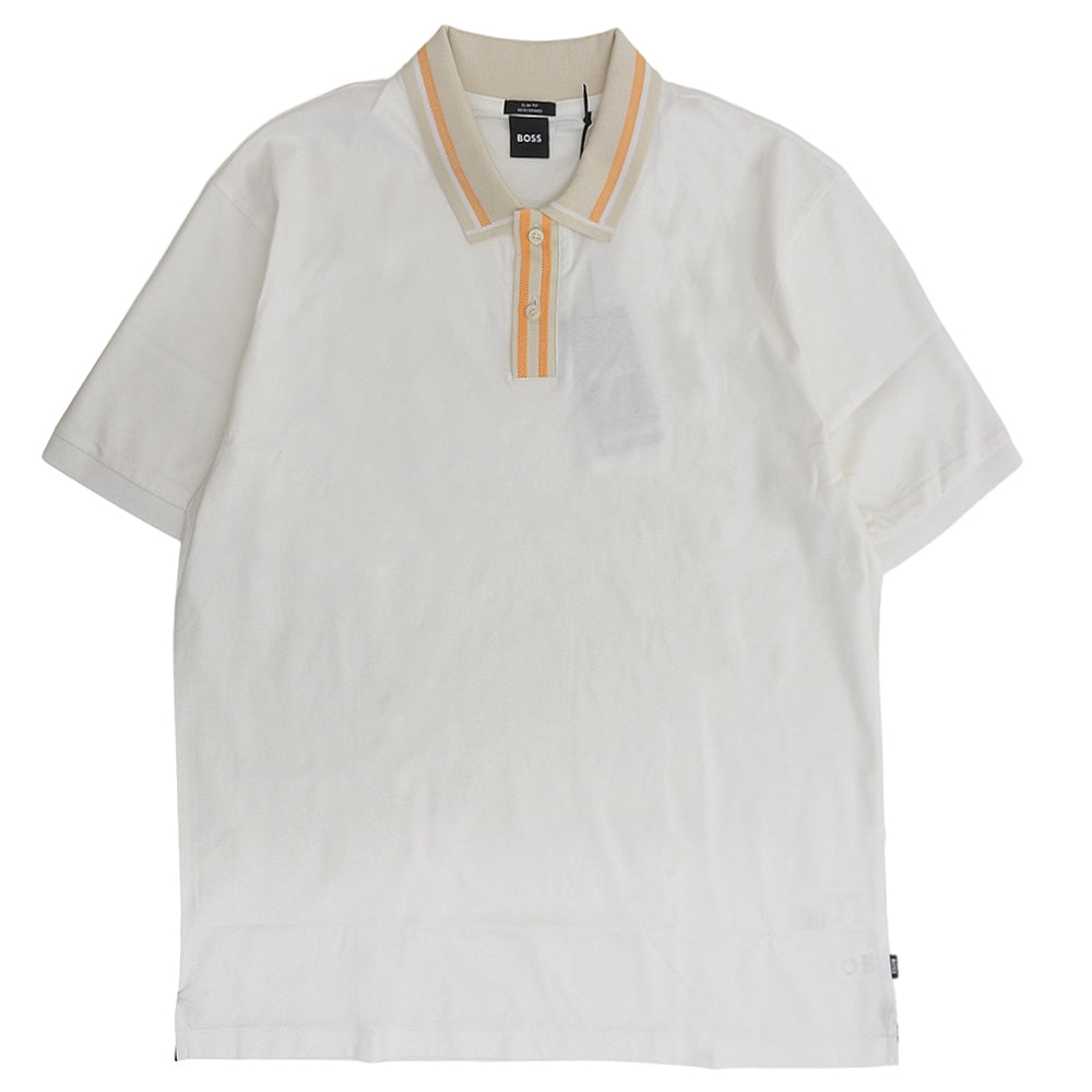 BOSS Men's Contrast Stripe Polo Shirt Top White XXL 50513366 Tops