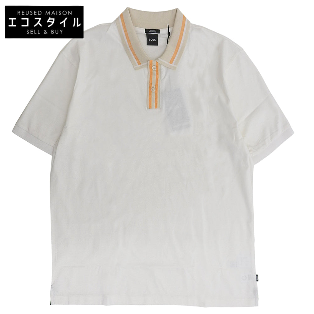 BOSS Men's Contrast Stripe Polo Shirt Top White XXL 50513366 Tops