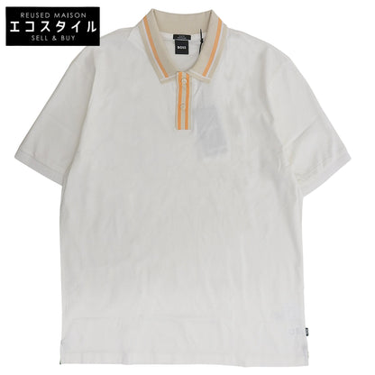 BOSS Men's Contrast Stripe Polo Shirt Top White XXL 50513366 Tops