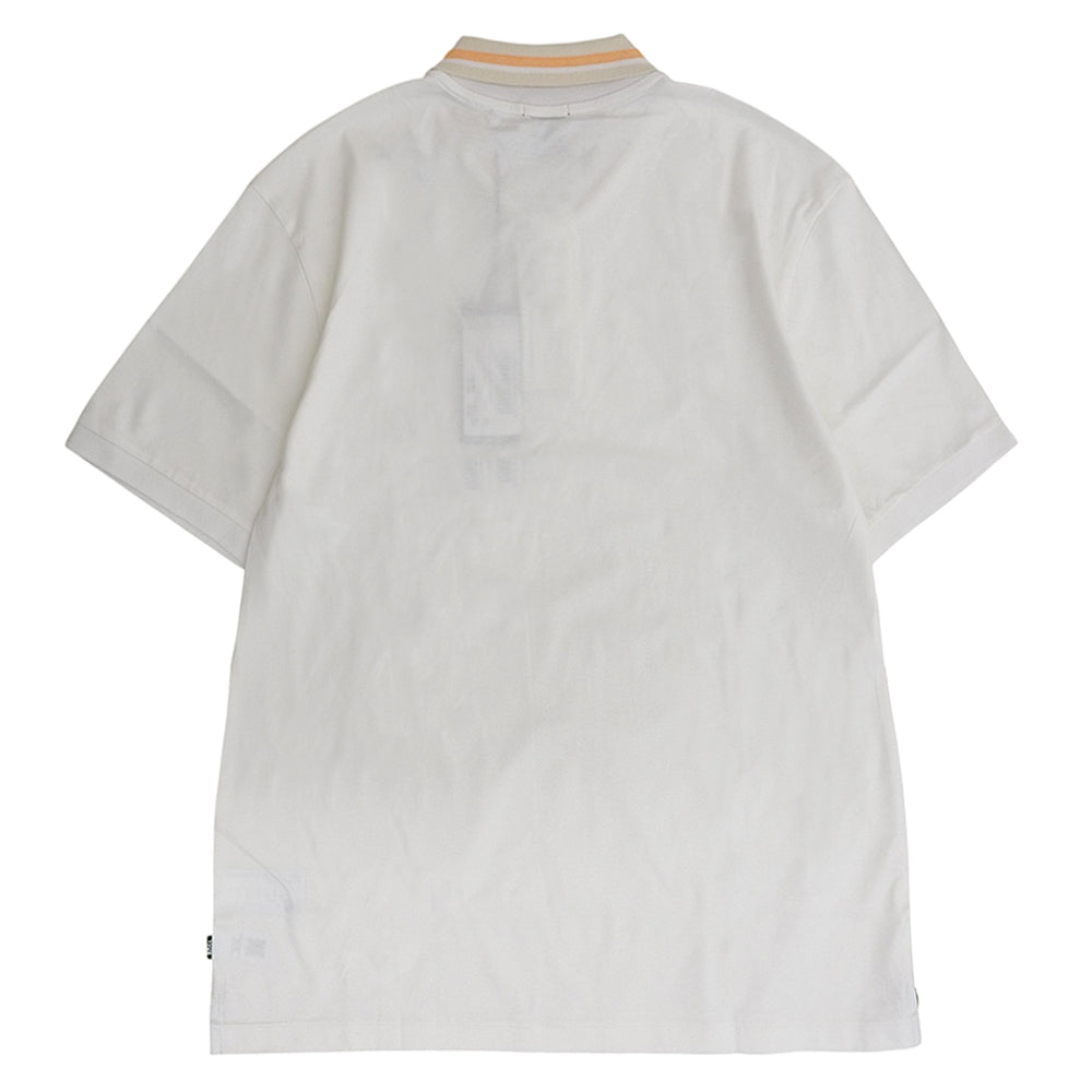 BOSS ボス 新品同様 コントラスト ストライプ ポロシャツ トップス メンズ ホワイト XXL 50513366 トップス