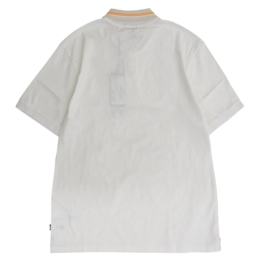 BOSS ボス 新品同様 コントラスト ストライプ ポロシャツ トップス メンズ ホワイト XXL 50513366 トップス