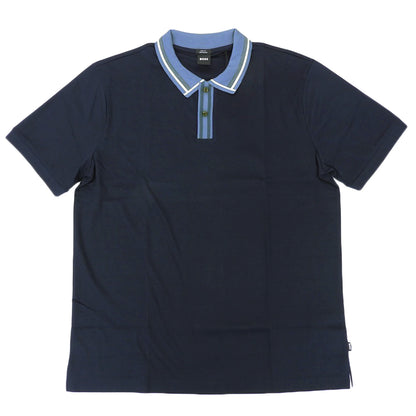 BOSS Contrast Stripe Polo Shirt Top Men's Dark Blue XXL 50513366 Tops
