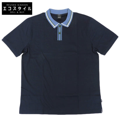 BOSS Contrast Stripe Polo Shirt Top Men's Dark Blue XXL 50513366 Tops