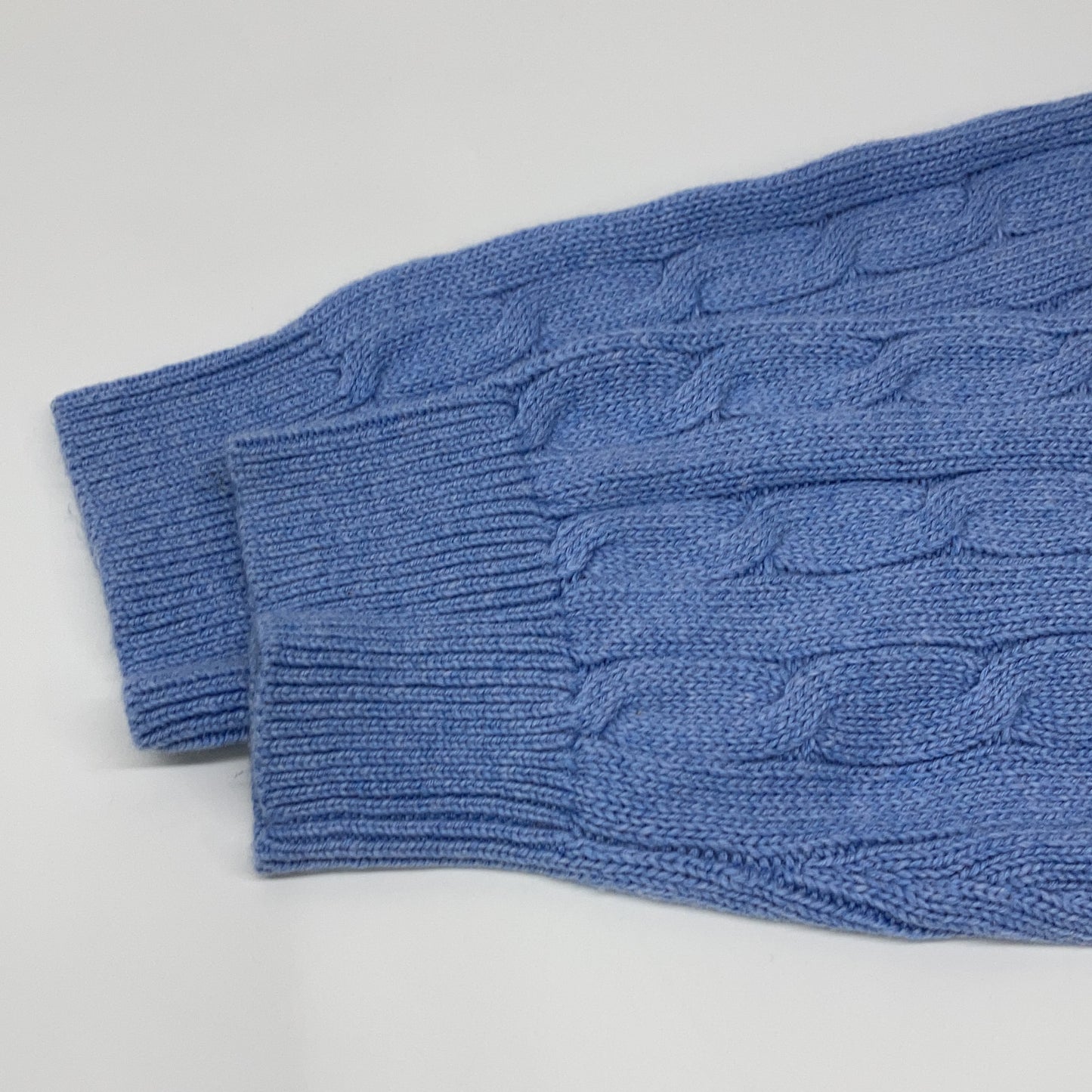 Light Blue Half-Zip Cable Knit Sweater Top XXL Men's