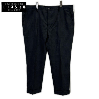 POLO RALPH LAUREN 保罗拉夫劳伦 灰色×蓝色 羊毛 条纹 直筒裤 下装 34