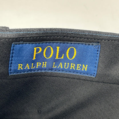 POLO RALPH LAUREN 保罗拉夫劳伦 灰色×蓝色 羊毛 条纹 直筒裤 下装 34