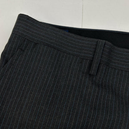 POLO RALPH LAUREN 保罗拉夫劳伦 灰色×蓝色 羊毛 条纹 直筒裤 下装 34