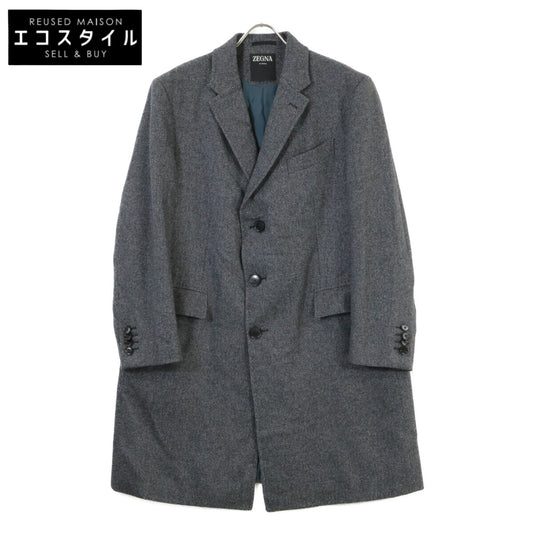 Zegna ゼニア グレー カシミヤウール チェスターコート コート