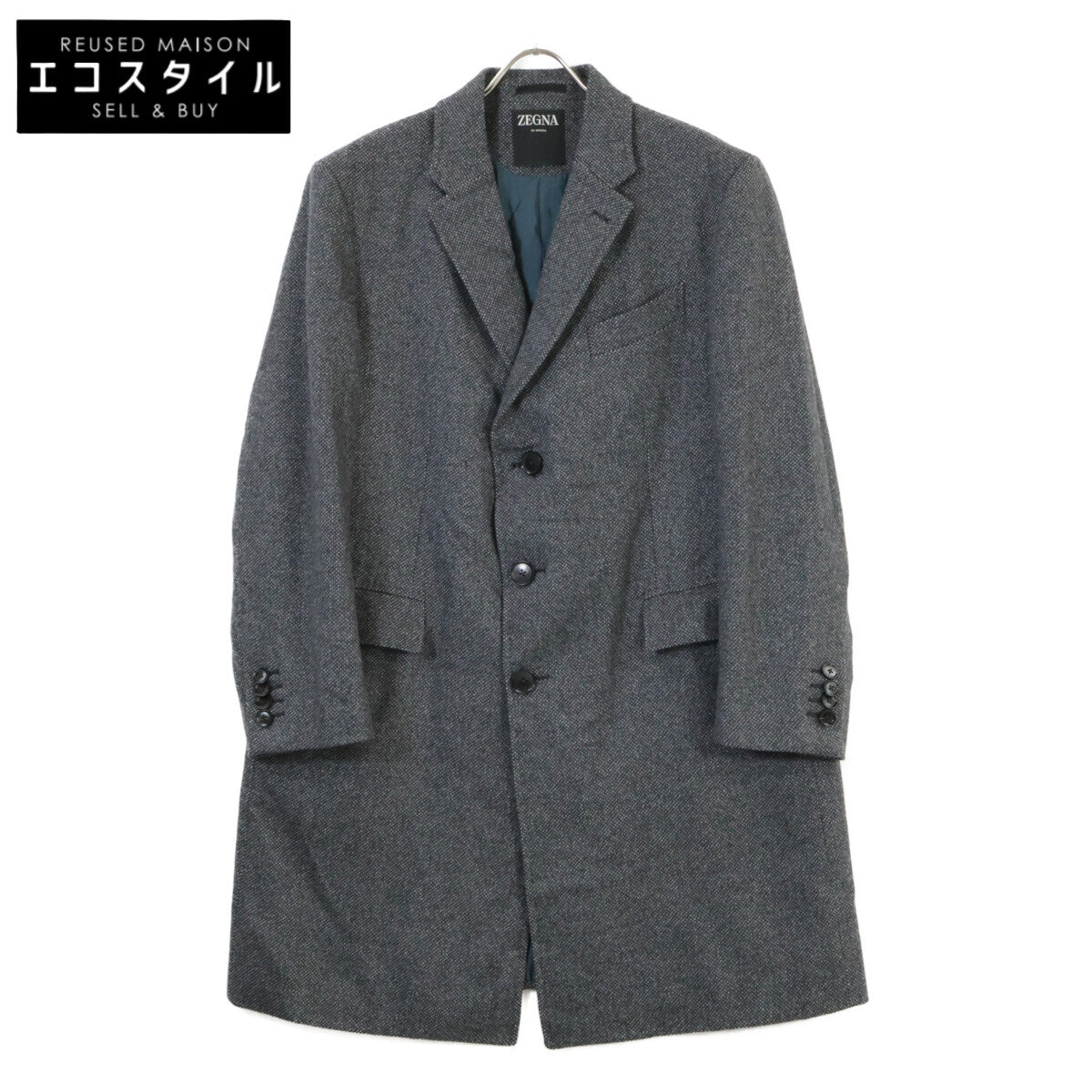 Zegna ゼニア グレー カシミヤウール チェスターコート コート