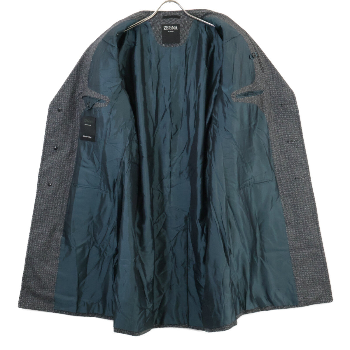 Zegna ゼニア グレー カシミヤウール チェスターコート コート