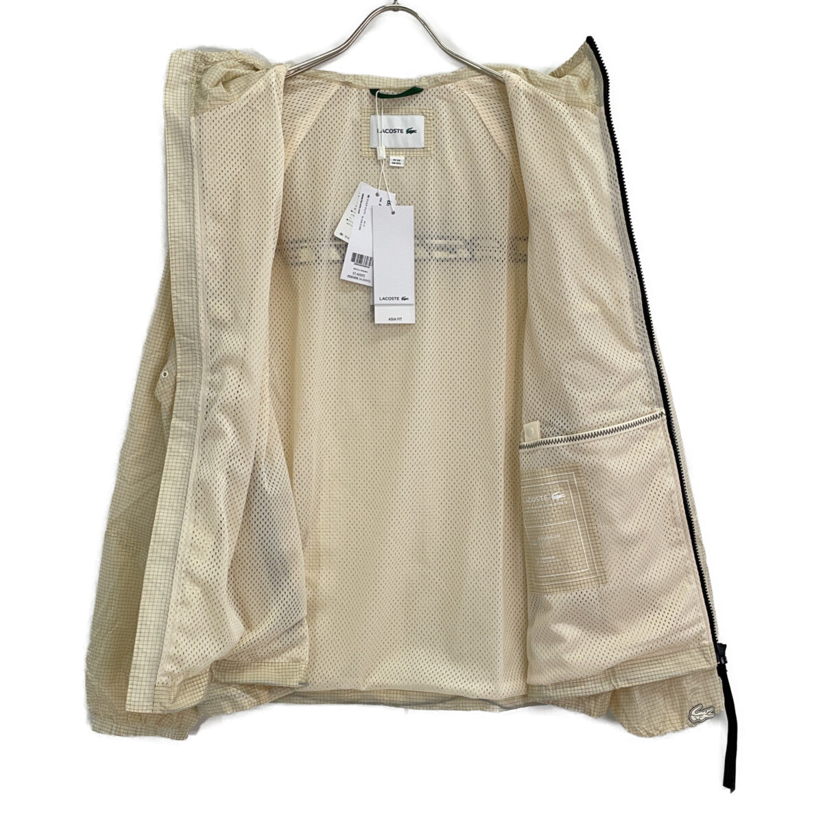 BH0122-99 Beige Grid Nylon Zip-Up Jacket Jacket 52 Men's