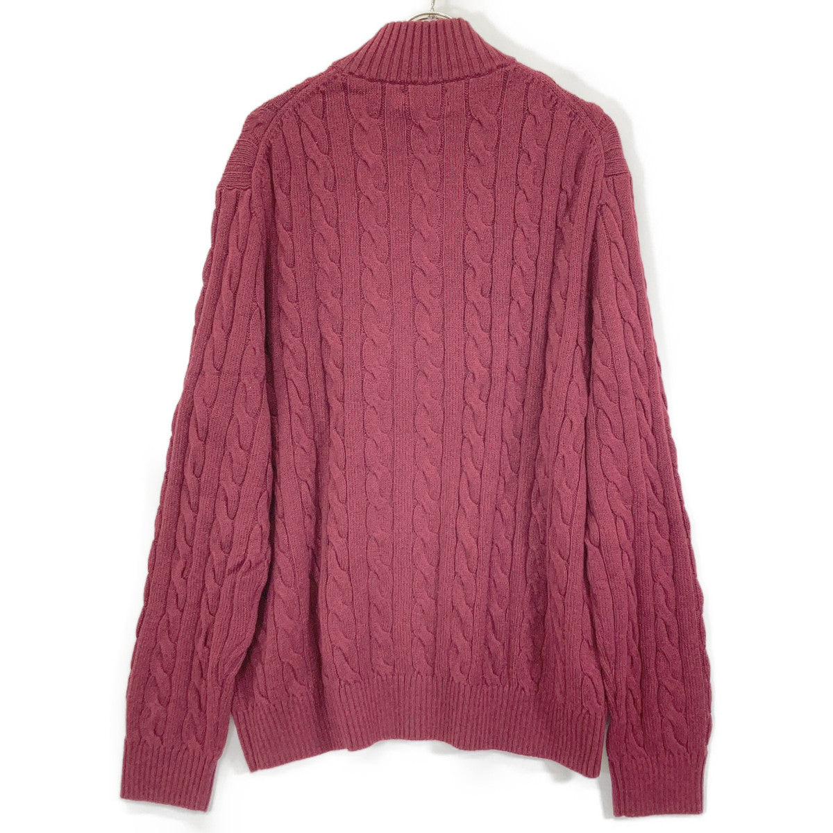 POLO RALPH LAUREN Bordeaux Cotton Half-Zip Cable Sweater Top XXL