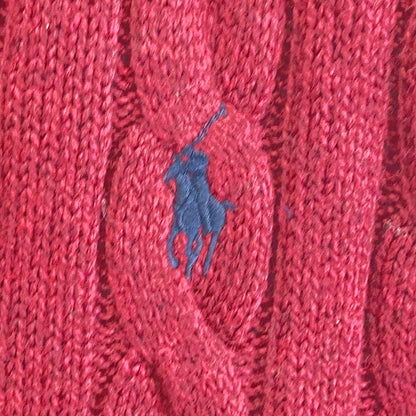POLO RALPH LAUREN Polo Ralph Lauren burgundy cotton half-ZIP cable sweater tops
