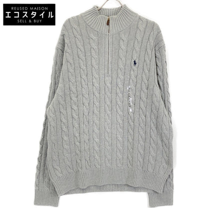 POLO RALPH LAUREN ポロ ラルフローレン グレー コットン ハーフZIP ケーブル セーター トップス