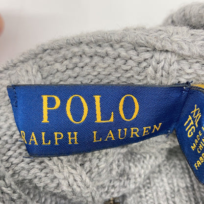 POLO RALPH LAUREN ポロ ラルフローレン グレー コットン ハーフZIP ケーブル セーター トップス