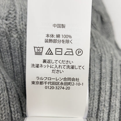 POLO RALPH LAUREN ポロ ラルフローレン グレー コットン ハーフZIP ケーブル セーター トップス