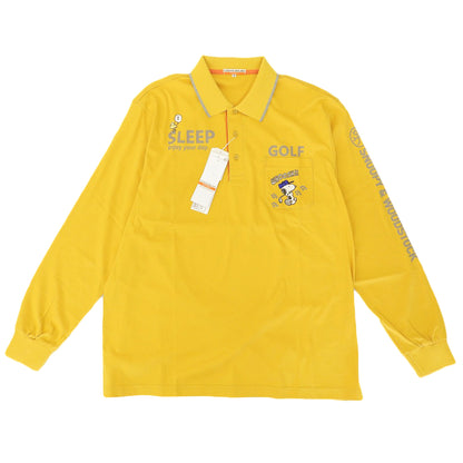 SPORT Unused Snoopy Long Sleeve Polo Shirt Golf Wear Top Men's Yellow 50 723237 104 Top 50 Men's