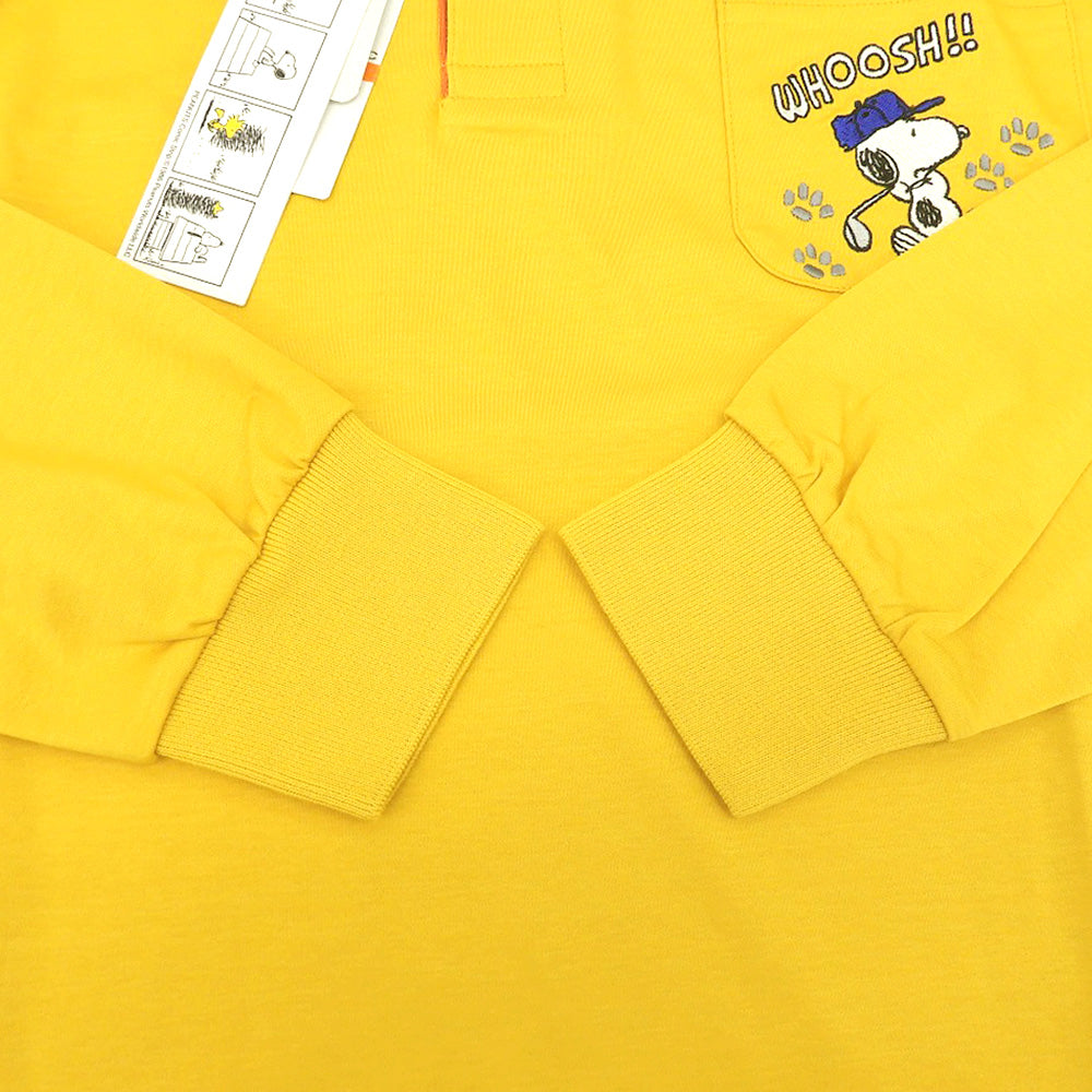 SPORT Unused Snoopy Long Sleeve Polo Shirt Golf Wear Top Men's Yellow 50 723237 104 Top 50 Men's