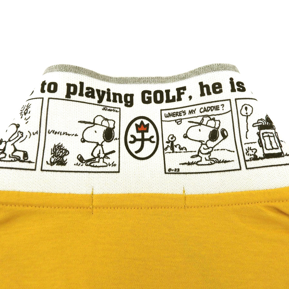 SPORT Unused Snoopy Long Sleeve Polo Shirt Golf Wear Top Men's Yellow 50 723237 104 Top 50 Men's