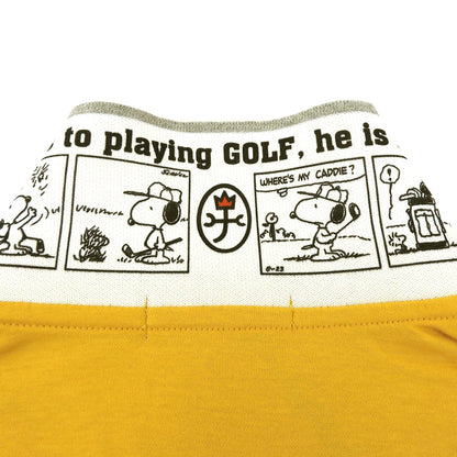 SPORT Unused Snoopy Long Sleeve Polo Shirt Golf Wear Top Men's Yellow 50 723237 104 Top 50 Men's