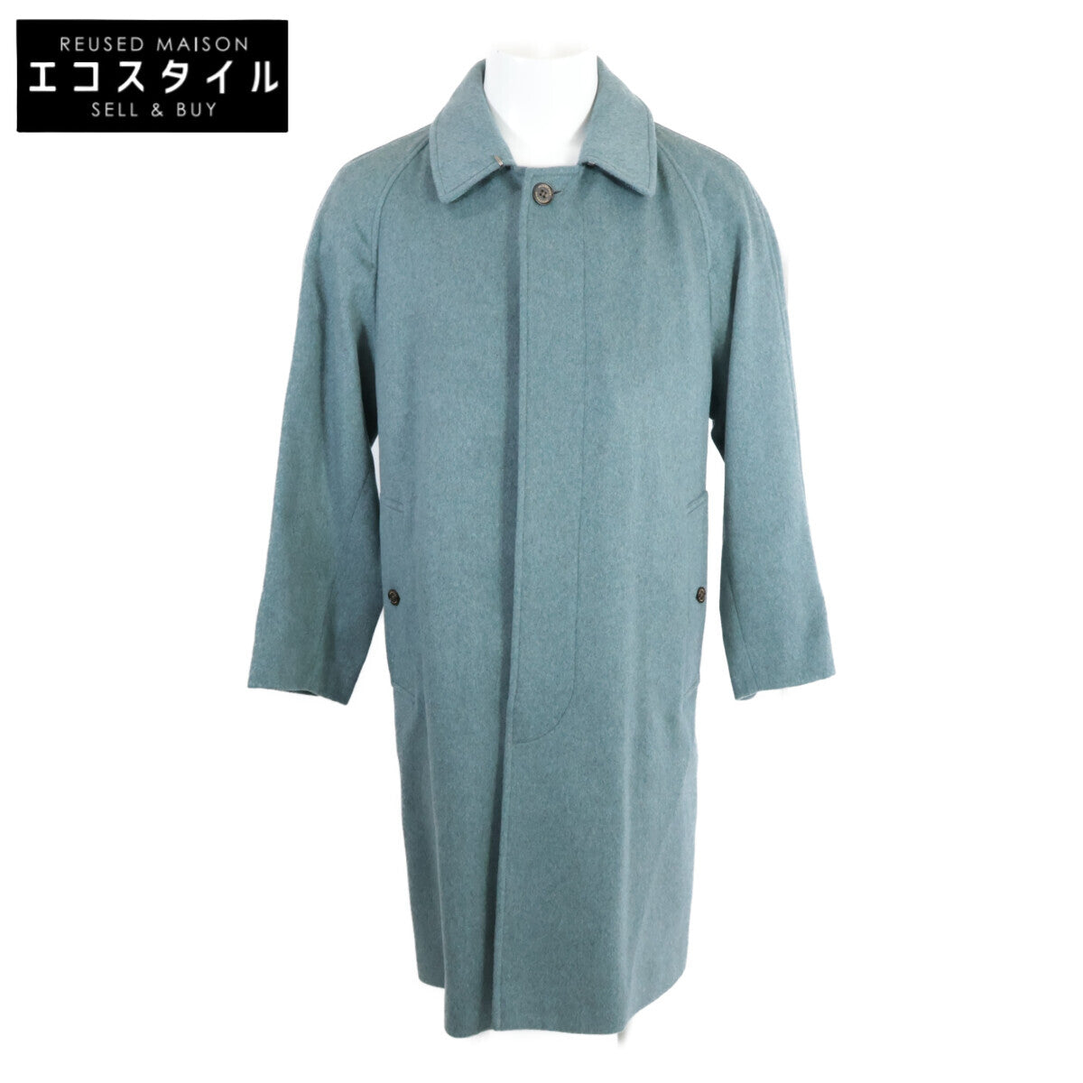 [As New/Domestic Authenticity] 4056805 100% Cashmere Stand Collar Coat 48 Men's