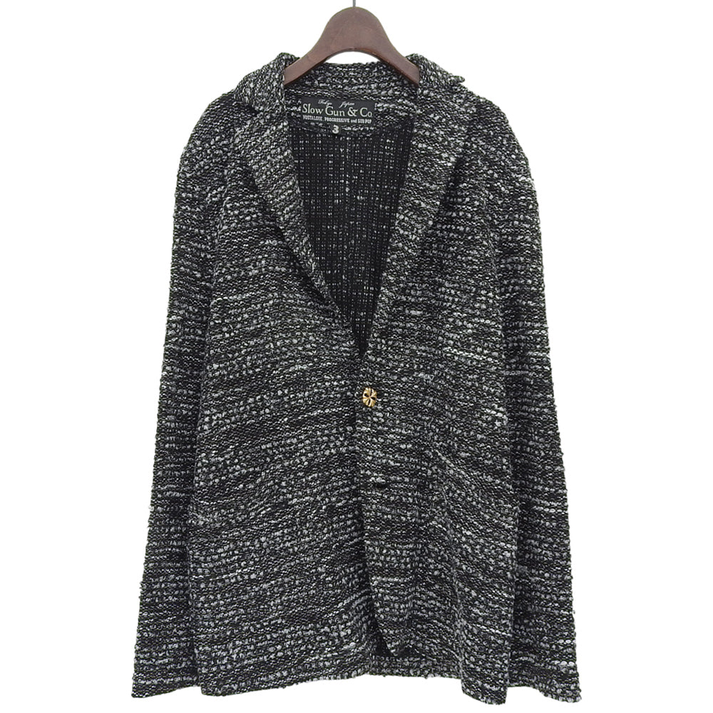 Slow Gun & Co Slow Gun Excellent Condition Wool Blend Tweed Jacket Men's Black 3 Jacket