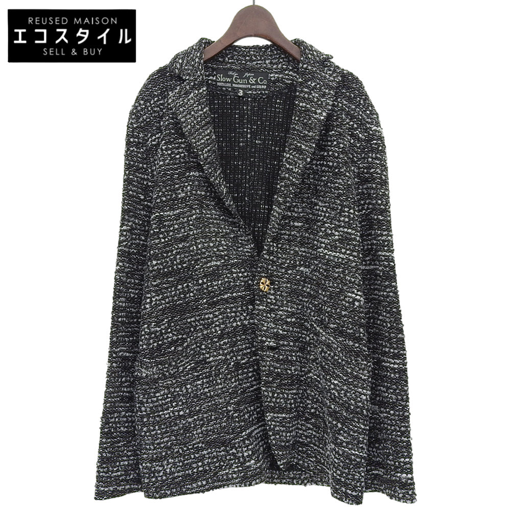 Slow Gun & Co Slow Gun Excellent Condition Wool Blend Tweed Jacket Men's Black 3 Jacket