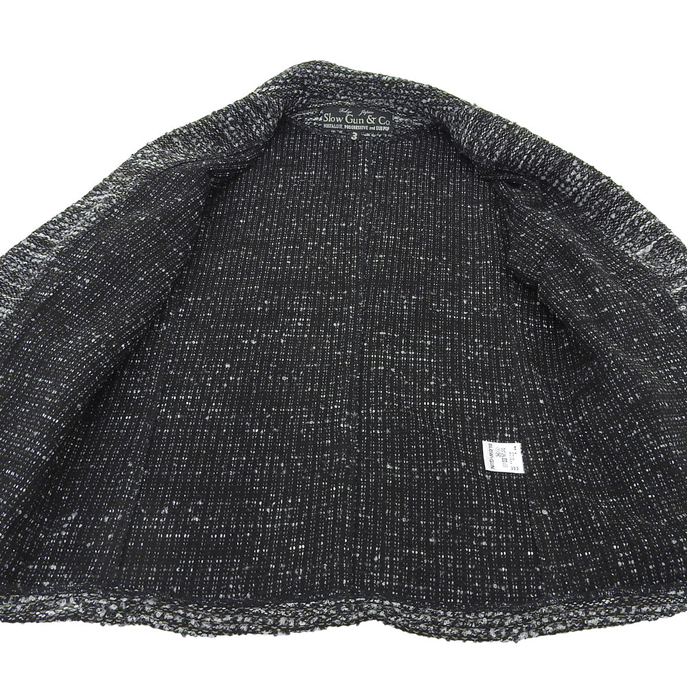 Slow Gun & Co Slow Gun Excellent Condition Wool Blend Tweed Jacket Men's Black 3 Jacket