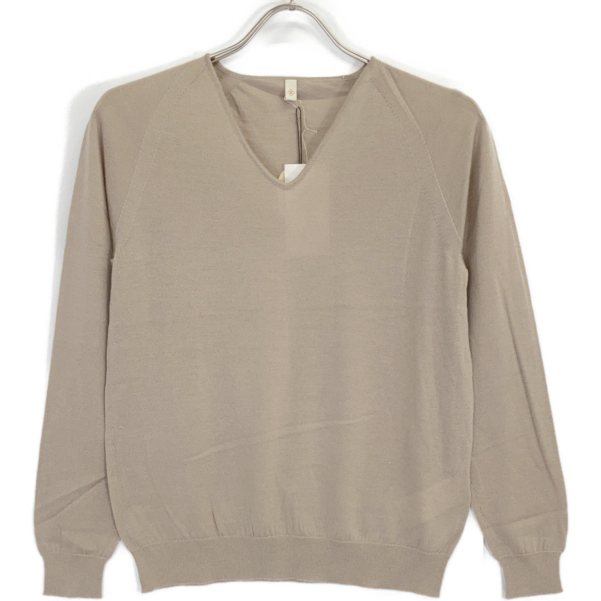Ito-i KIKU 09IT-WC0001 Beige Wool-Cashmere V-Neck Knit Top 1 Ladies