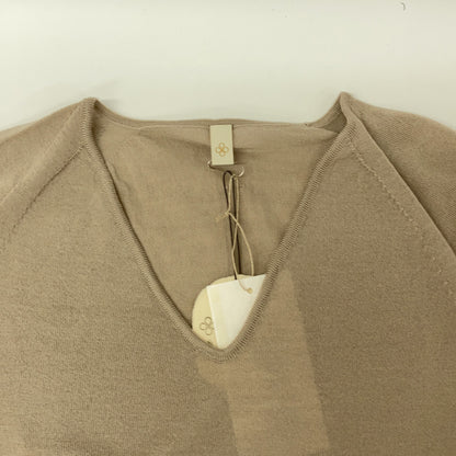 Ito-i KIKU 09IT-WC0001 Beige Wool-Cashmere V-Neck Knit Top 1 Ladies