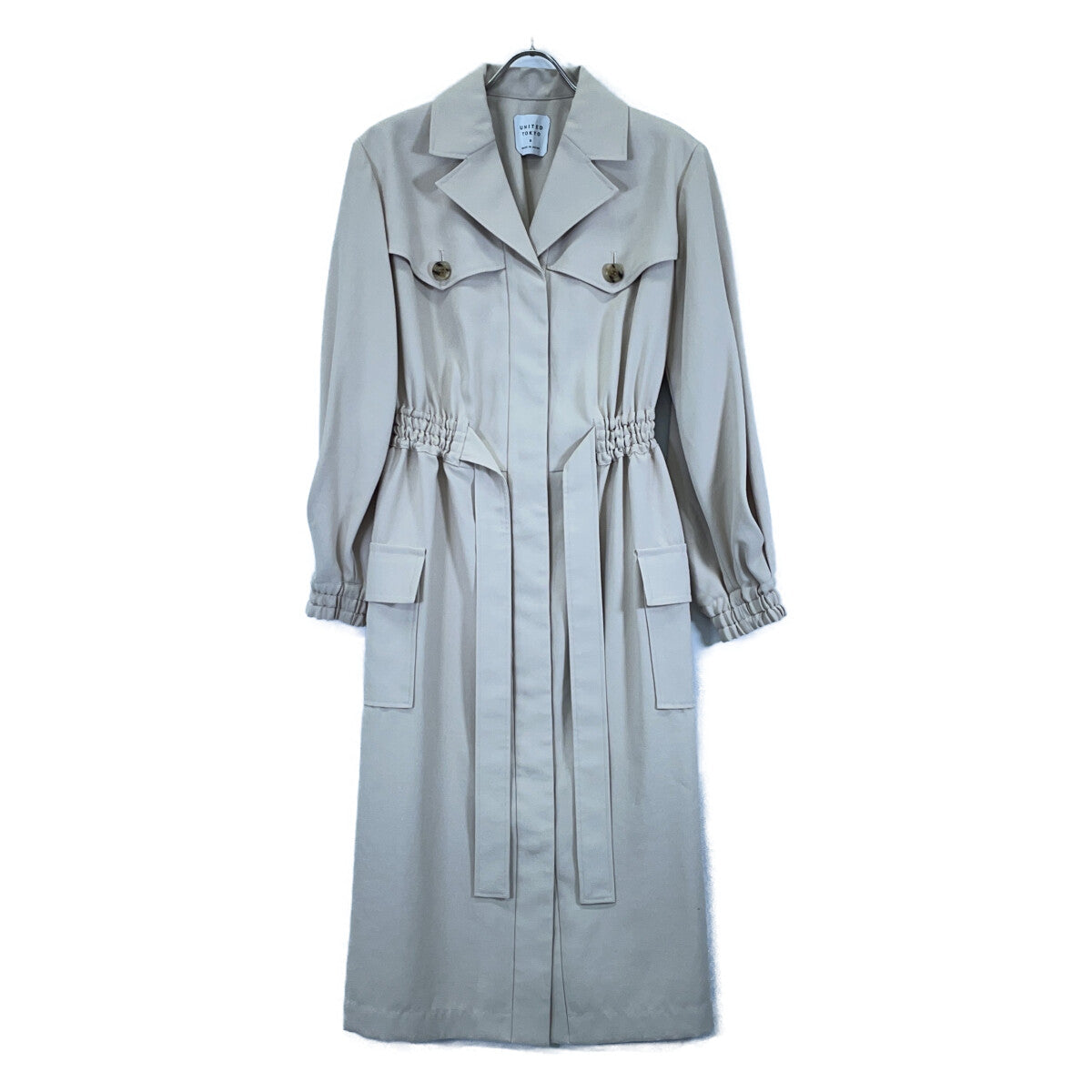 500158003 LIGHT BEIGE BIG FLAP TRENCH COAT 0 LADIES