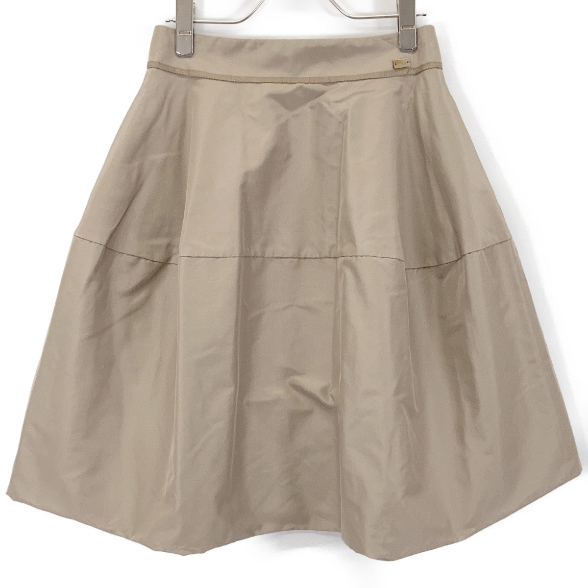 33308 Beige 100% Silk Ladymacaron Skirt Skirt 38 Women's