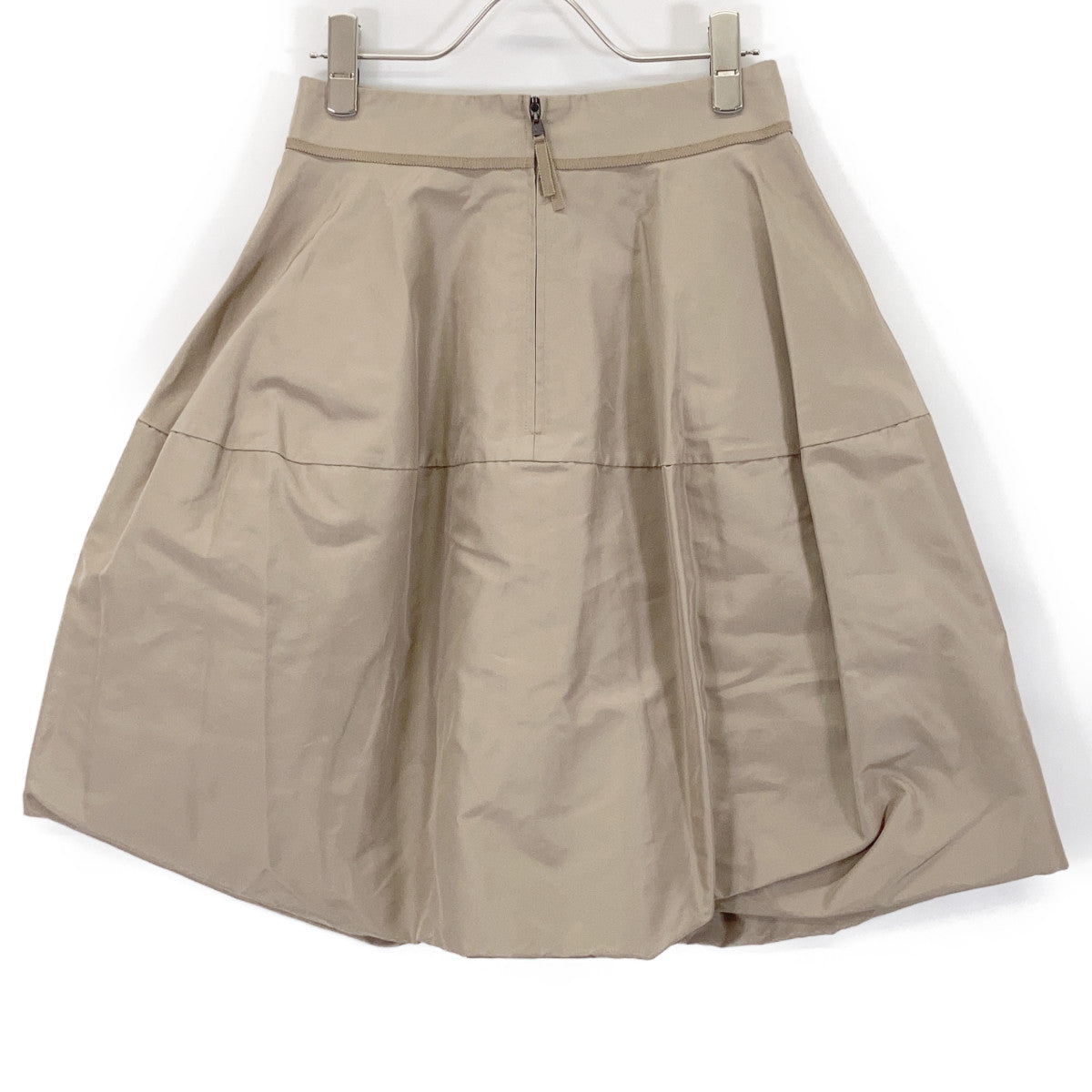33308 Beige 100% Silk Ladymacaron Skirt Skirt 38 Women's