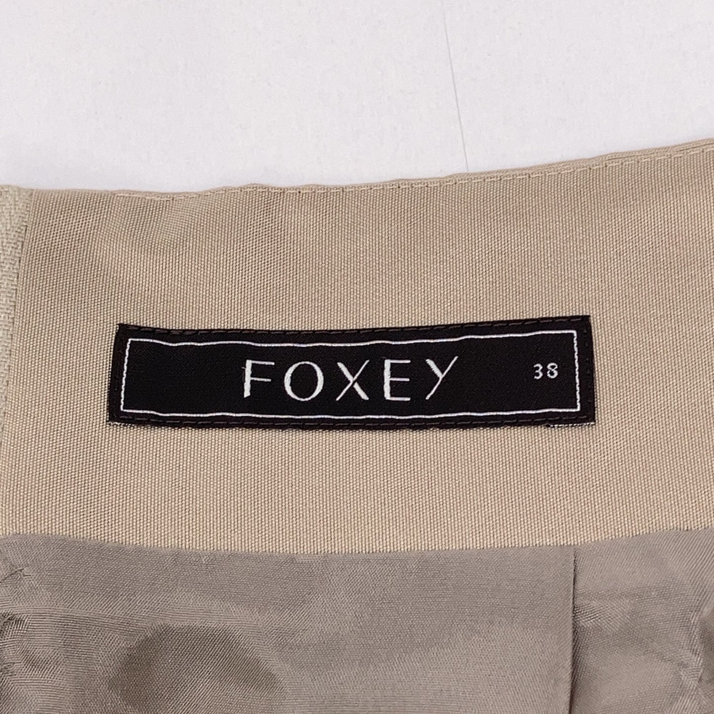 33308 Beige 100% Silk Ladymacaron Skirt Skirt 38 Women's