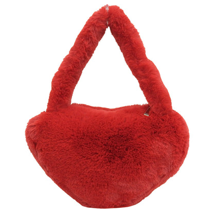 kate spade Beautiful Rubber For Faux Fur Heart Tote Tote Bag Women's Red KJ903 Tote Bag