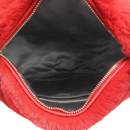 kate spade Beautiful Rubber For Faux Fur Heart Tote Tote Bag Women's Red KJ903 Tote Bag