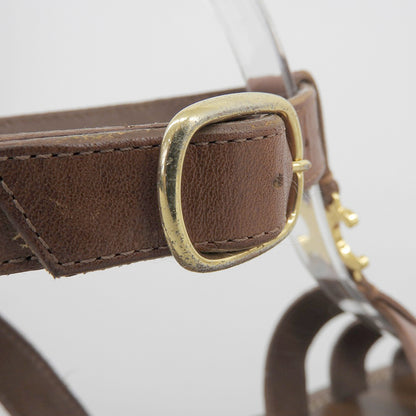 CELINE 思琳 美品 皮革 Triomphe 凯旋门 角斗士凉鞋 女款 棕色 36 鞋履