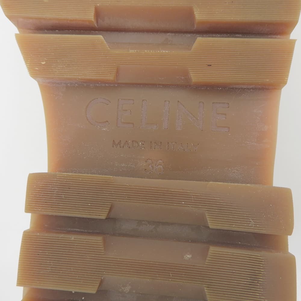 CELINE 思琳 美品 皮革 Triomphe 凯旋门 角斗士凉鞋 女款 棕色 36 鞋履