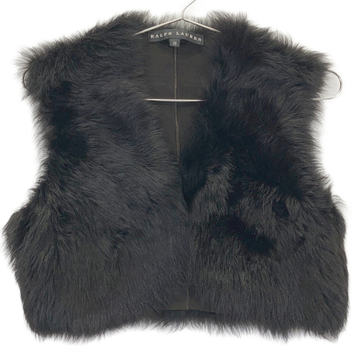 Brown Shearling Mouton Lamb Leather Fur Vest Vest XS Ladies